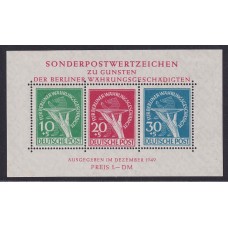 ALEMANIA OCCIDENTAL BERLIN 1949 YV BLOQUE 1 HOJITA NUEVA CON GOMA ALGUN PUNTO DE TONALIZACION SUAVE ESTUPENDO ASPECTO RARISIMO 650 EUROS